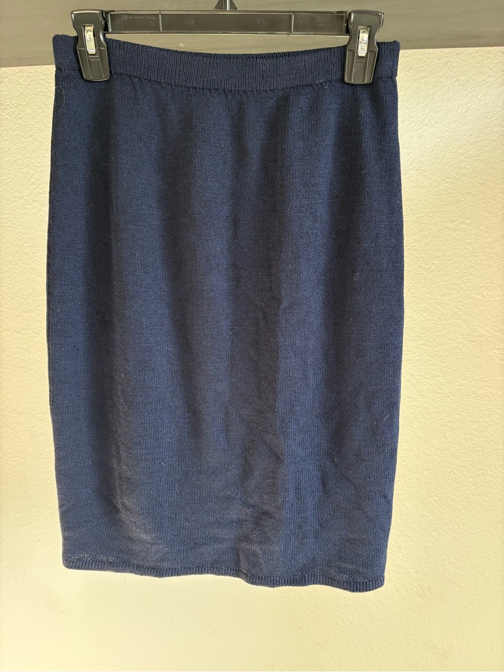 Navy Knit Pencil Skirt - Women's Classic Style